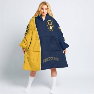 Limited Edition - Custom Name Mlb - Milwaukee Brewers - Oodie Blanket