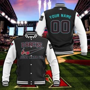 Arizona Diamondbacks - Just Hate Us - Black - Baseball Jacket