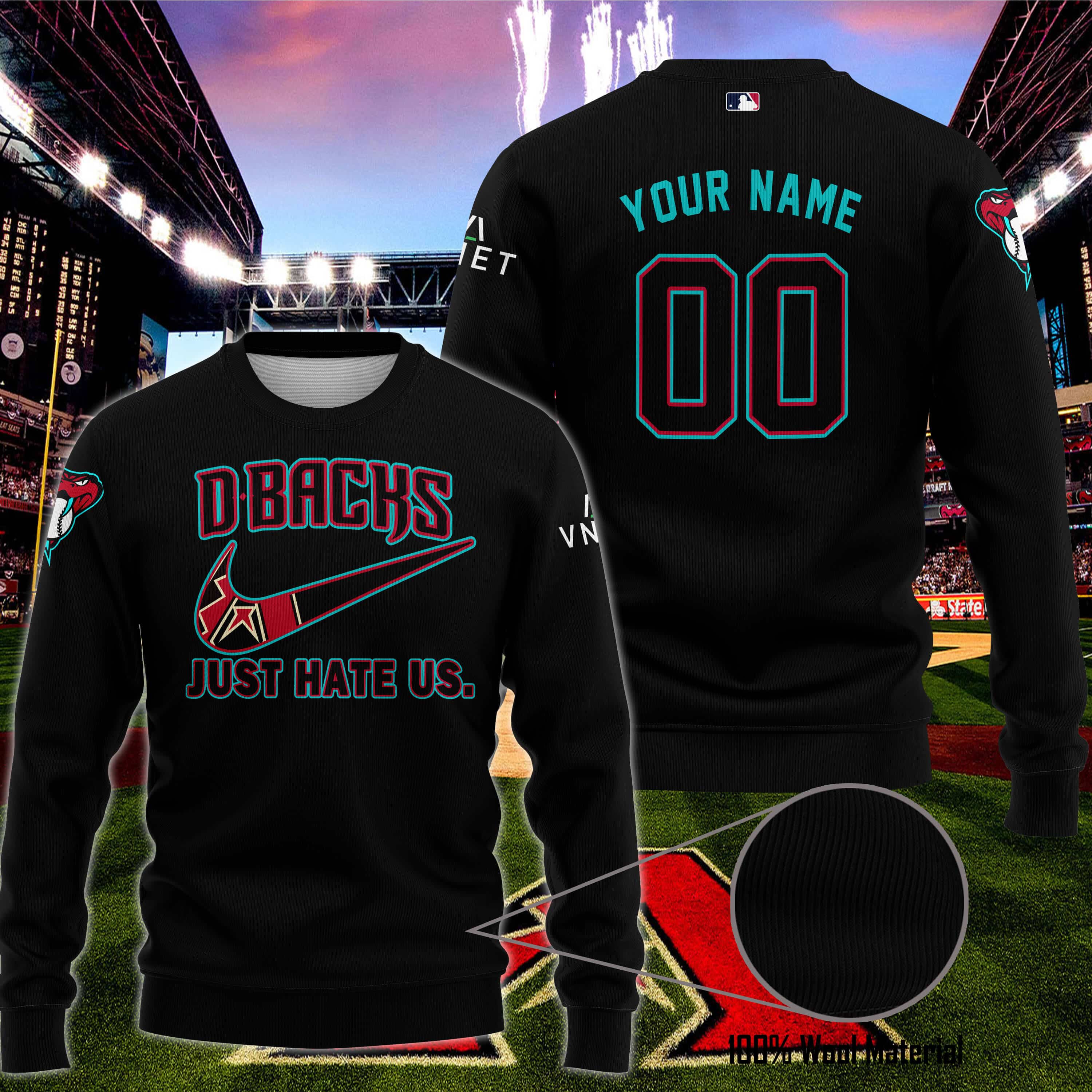 Arizona Diamondbacks - Just Hate Us - Black - Sweater Ugly