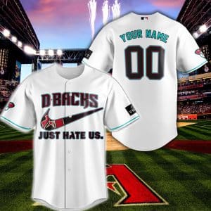 Arizona Diamondbacks - Just Hate Us - White - Baseball Jersey
