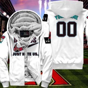 Arizona Diamondbacks - Just Hate Us - White - Fleece Zip Hoodie