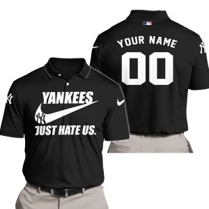 New York Yankees - Black - Custom Name - Polo Shirt