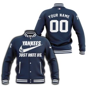 New York Yankees - Navy - Custom Name - Baseball Jacket
