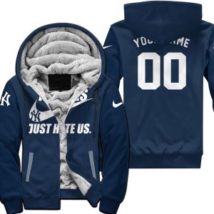 New York Yankees - Navy - Custom Name - Fleece Zip Hoodie