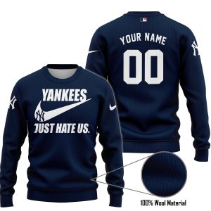New York Yankees - Navy - Custom Name - Sweater Ugly
