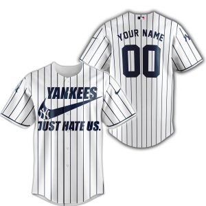 New York Yankees - Navy & White - Custom Name - Baseball Jersey