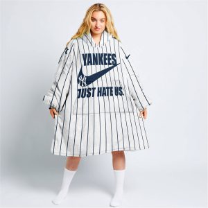 New York Yankees - Navy & White - Custom Name - Oodie Blanket