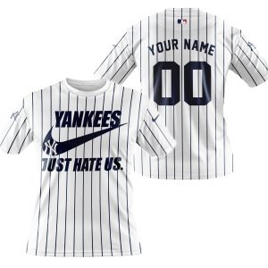 New York Yankees - Navy & White - Custom Name - T Shirt