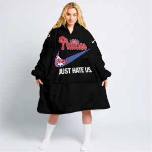 Philadelphia Phillies - Black - Custom Name - Oodie Blanket