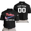 Philadelphia Phillies - Black - Custom Name - Polo Shirt
