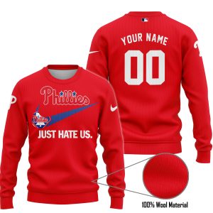Philadelphia Phillies - Red - Custom Name - Sweater Ugly