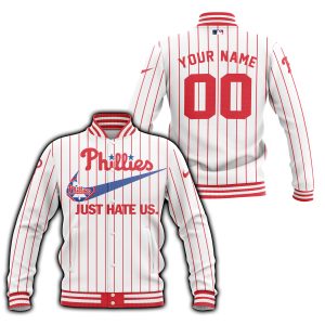 Philadelphia Phillies - Red & White - Custom Name - Baseball Jacket