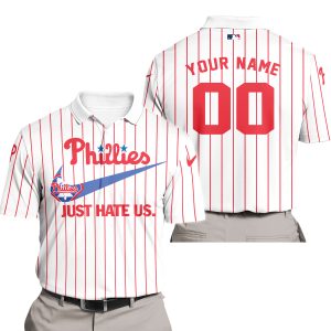 Philadelphia Phillies - Red & White - Custom Name - Polo Shirt
