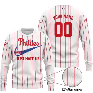Philadelphia Phillies - Red & White - Custom Name - Sweater Ugly