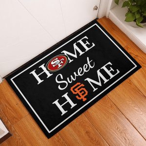 Home Sweet Home - San Francisco Football And Baseball - Anti-Slip Rubber Doormat