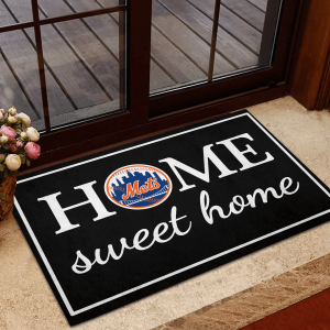 Home Sweet Home - New York M Baseball - Anti Slip Rubber Doormat
