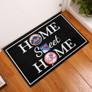 Home Sweet Home - New York Mets Vs New York Yankees Rubber Doormat WV12