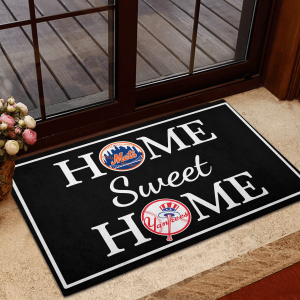 Home Sweet Home -  New York Mets Vs New York Yankees Rubber Doormat QX12
