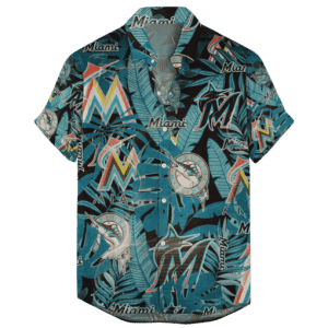 Miami Marlins Retro Logo Hawaiian Shirt