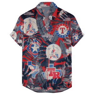Texas Rangers Retro Logo Hawaiian Shirt