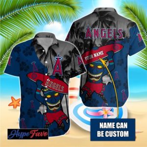 Custom Your Name Los Angeles Angels Hawaii Shirt AF89