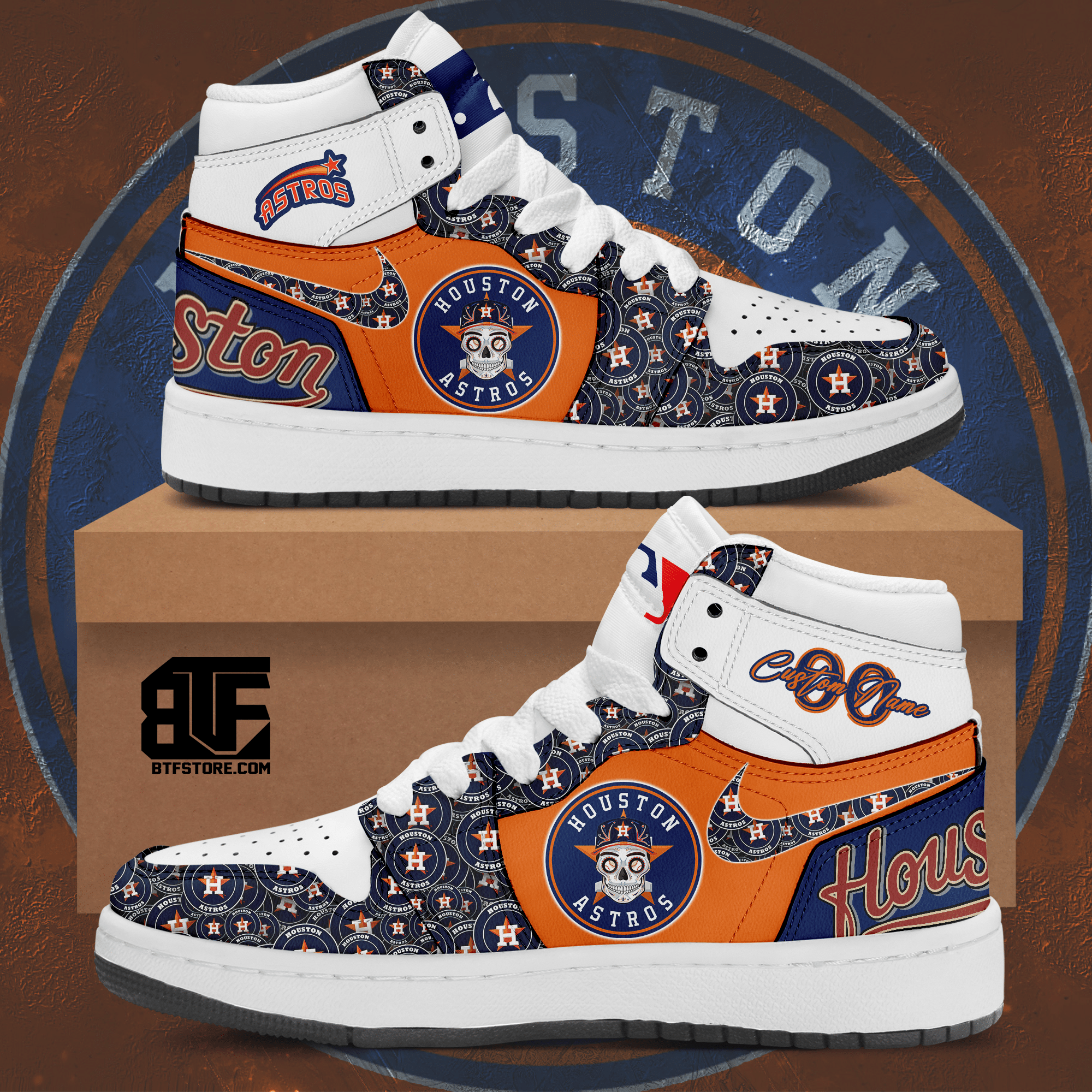 Custom Your Name Houston Astros Jordan Sneakers RW99