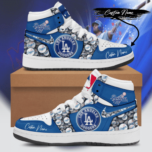 Custom Your Name Los Angeles Dodgers Jordan Sneakers RA22