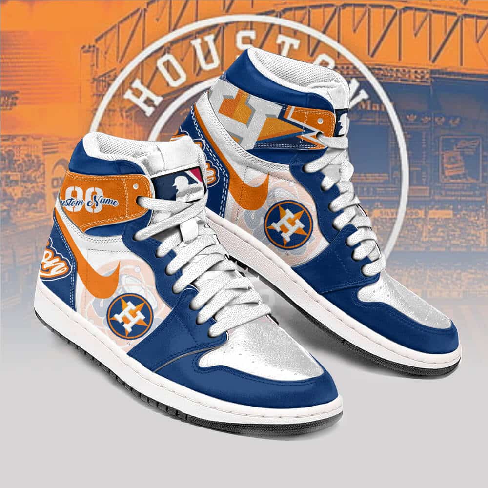 Houston Astros Jordan Sneakers RL93 - Image 2
