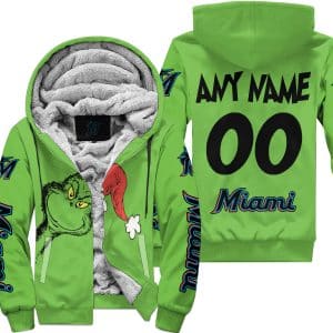 The Grinch – Miami Marlins - Fleece Zip Hoodie