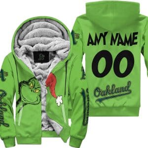 The Grinch – Oakland Athletics - Fleece Zip Hoodie