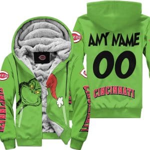 The Grinch – Cincinnati Reds - Fleece Zip Hoodie