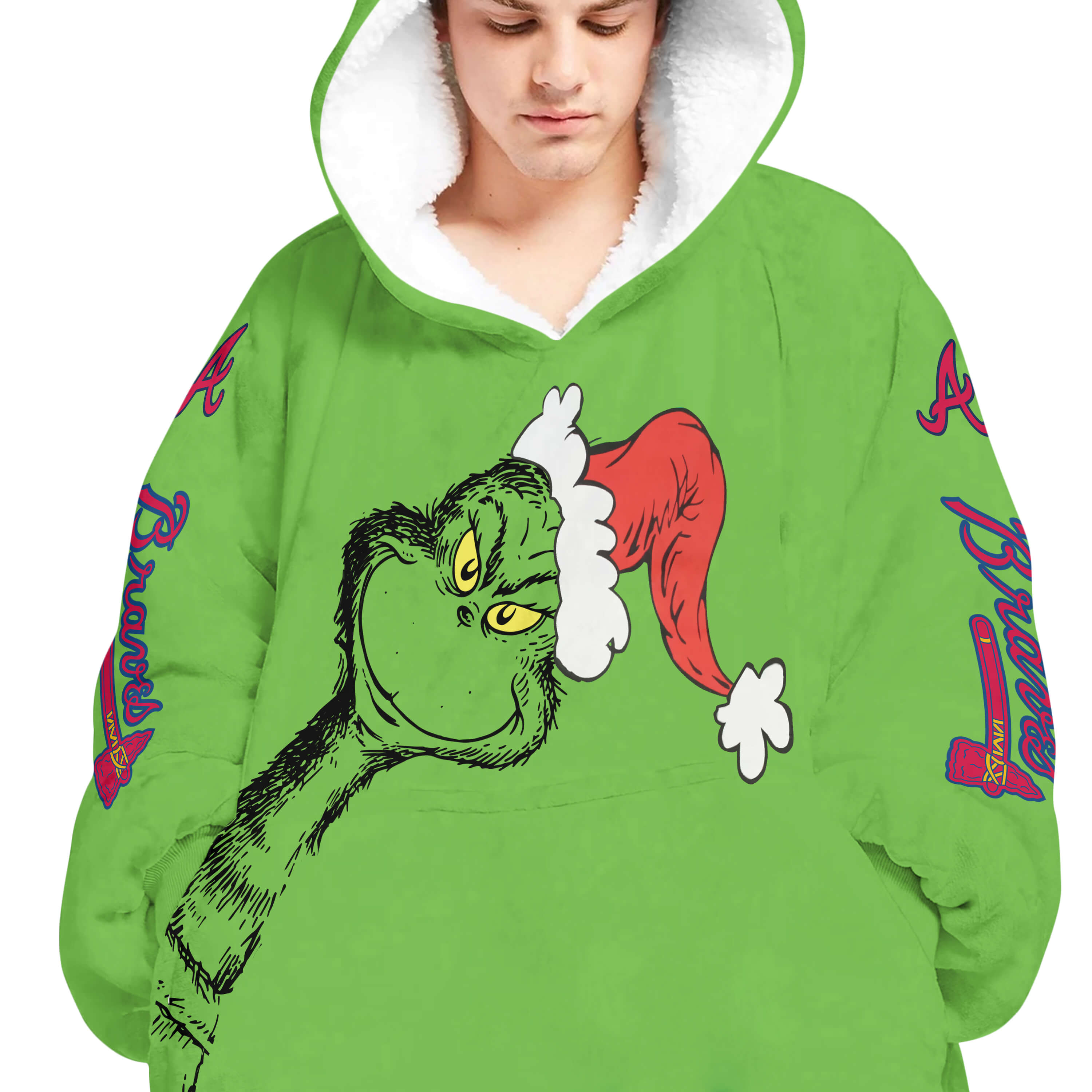The Grinch – Atlanta Braves - Oodie Blanket - Image 4