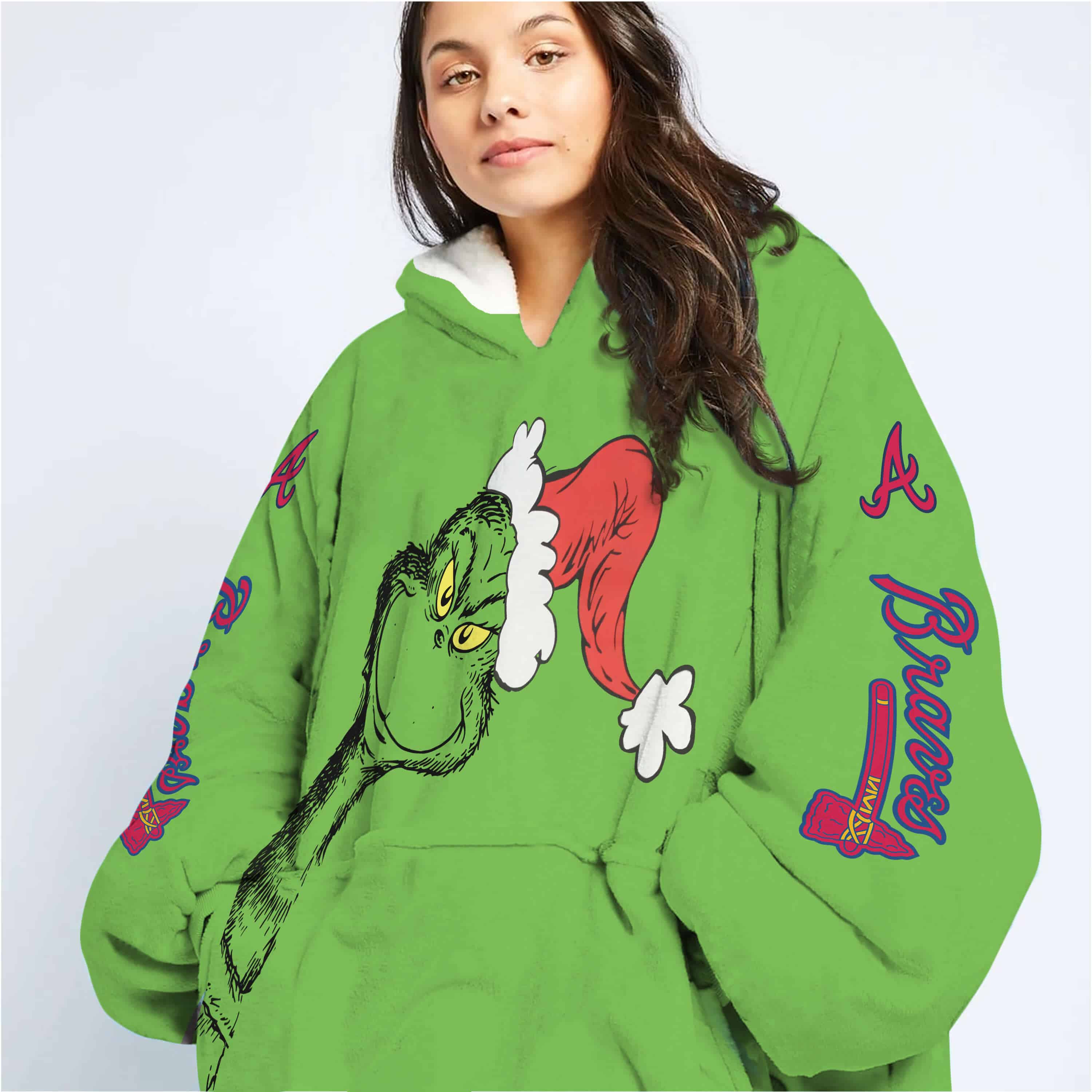 The Grinch – Atlanta Braves - Oodie Blanket - Image 2
