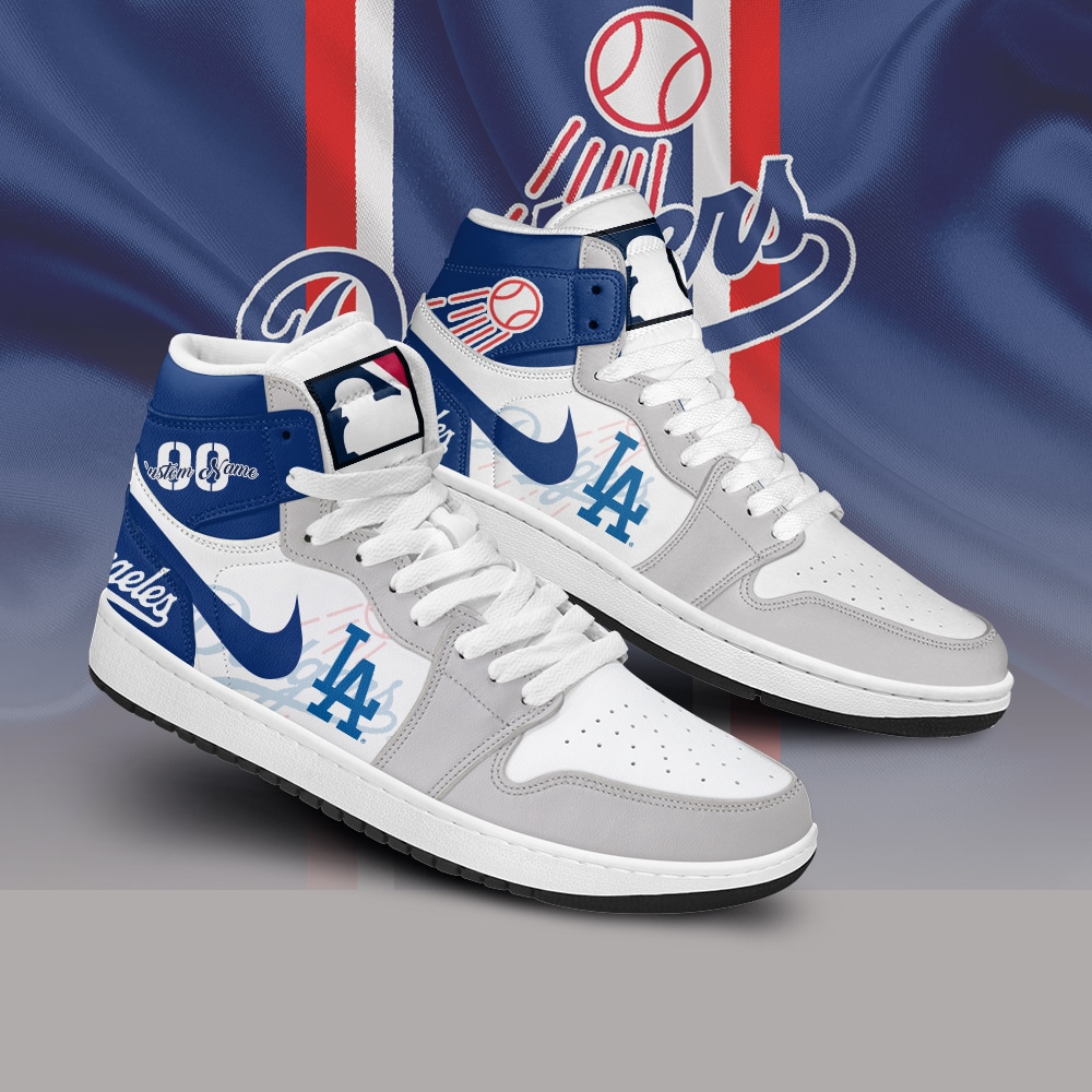 Custom Your Name Los Angeles Dodgers Jordan Sneakers OI27