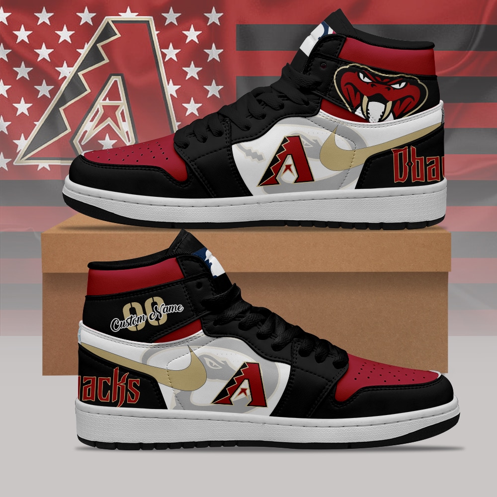 Custom Your Name Arizona Diamondbacks Jordan Sneakers KX29 - Image 3