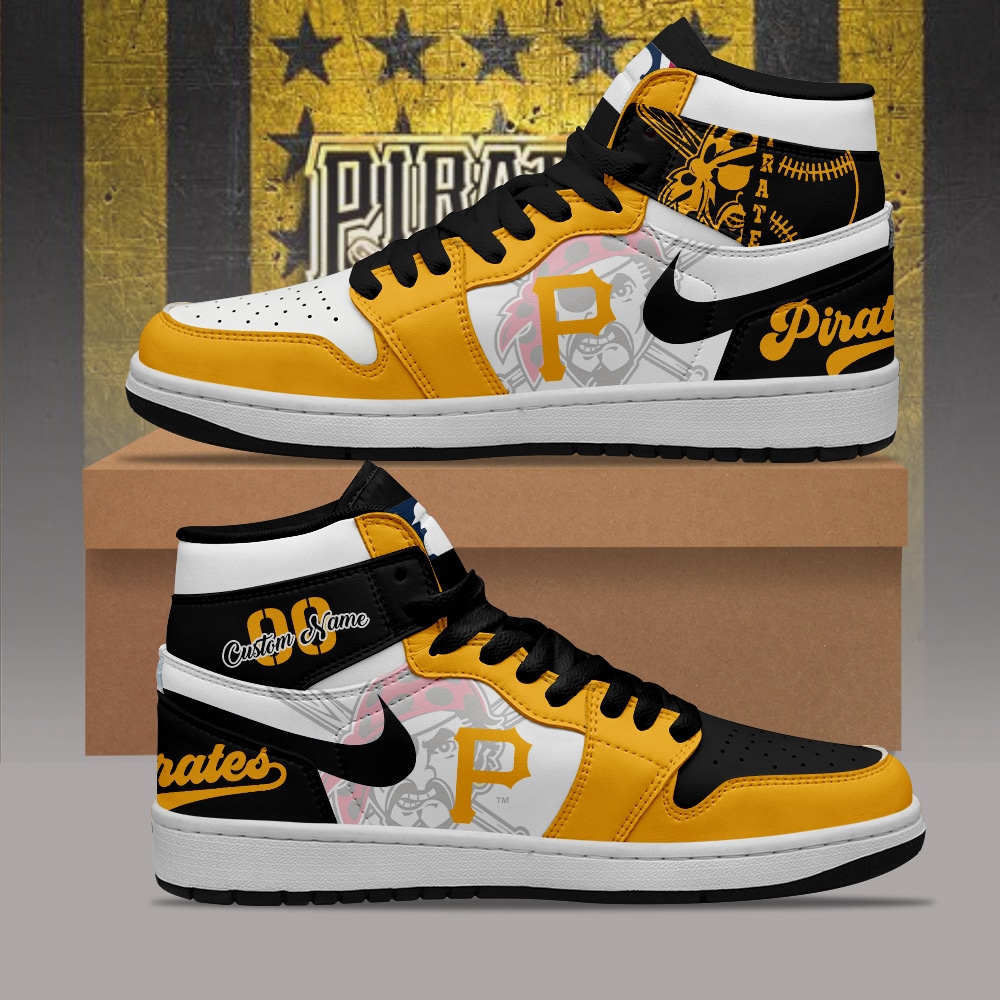 Custom Your Name Pittsburgh Pirates Jordan Sneakers UC10 - Image 3