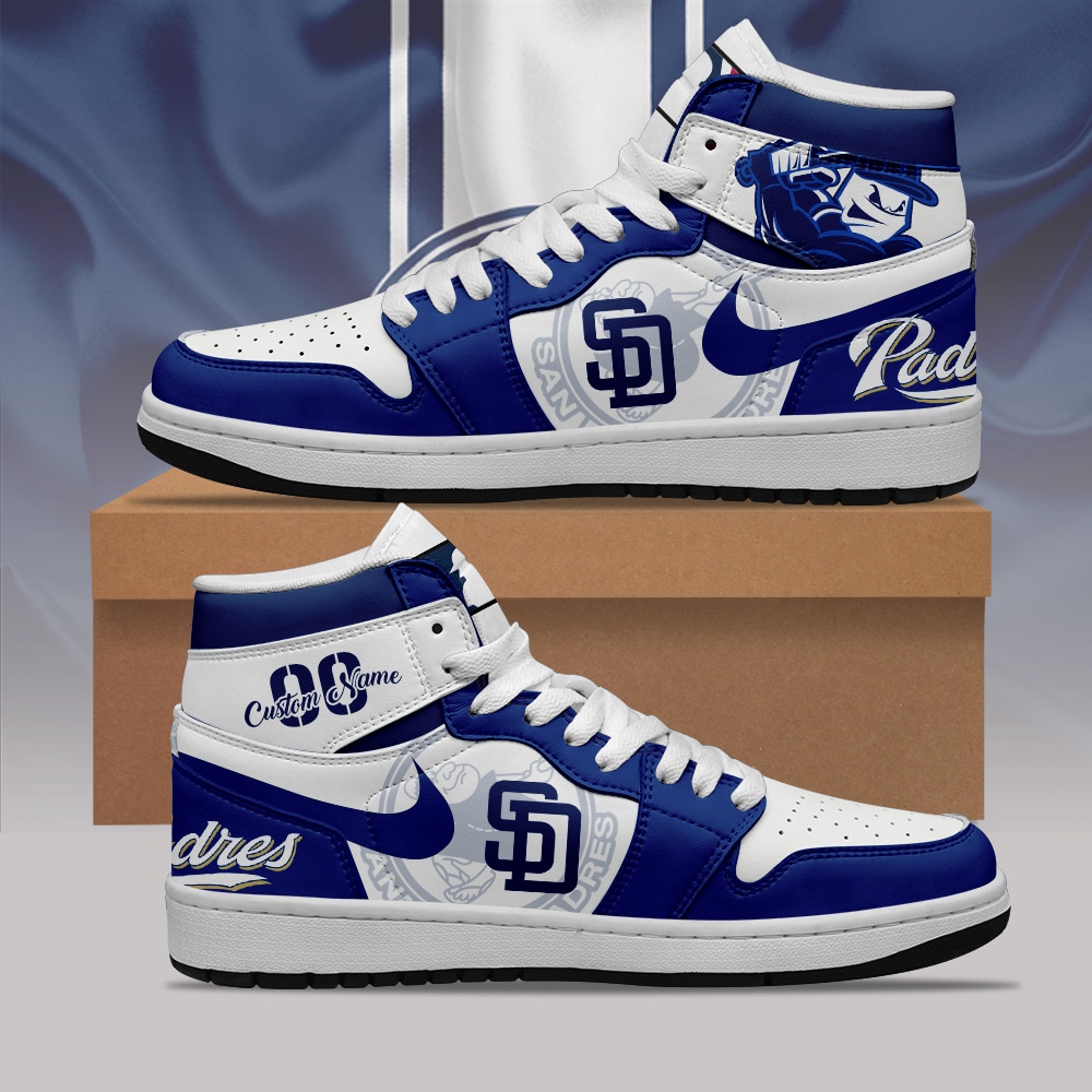 Custom Your Name San Diego Padres Jordan Sneakers OX83 - Image 3