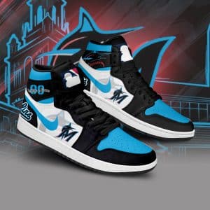Custom Your Name Miami Marlins Jordan Sneakers WK30