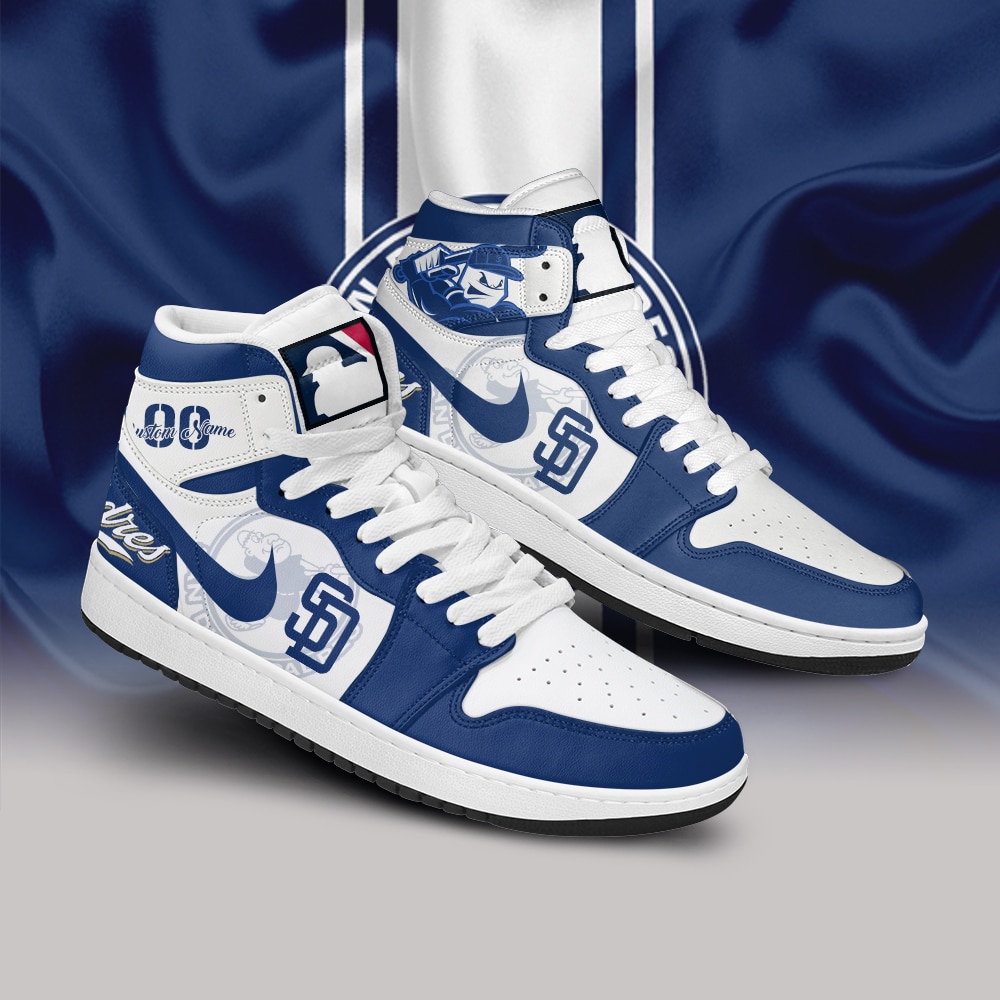 Custom Your Name San Diego Padres Jordan Sneakers OX83