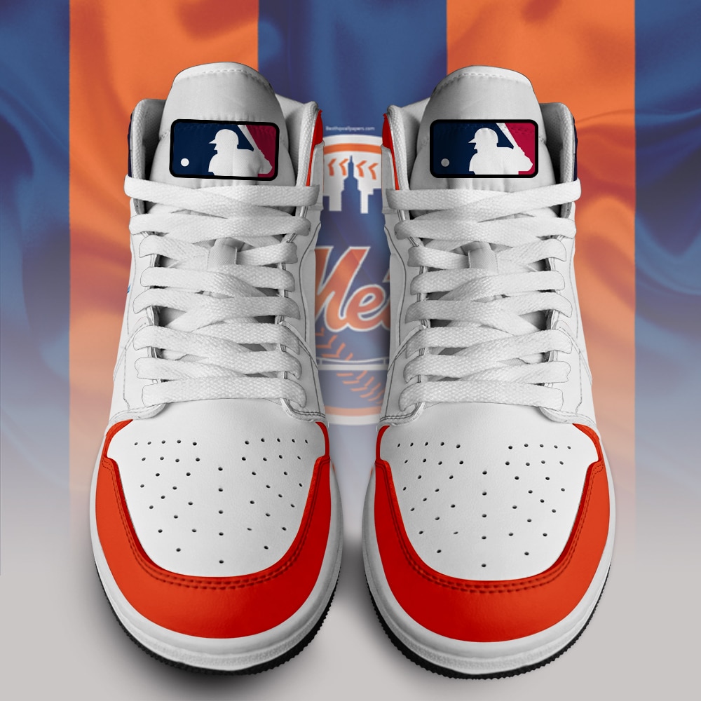 Custom Your Name New York Mets Jordan Sneakers ID82 - Image 2