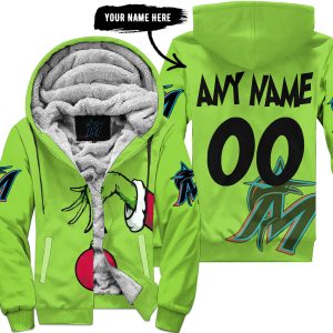 The Grinch – Miami Marlins - Fleece Zip Hoodie