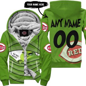 The Grinch – Six Feet People – Cincinnati Reds - Fleece Zip Hoodie