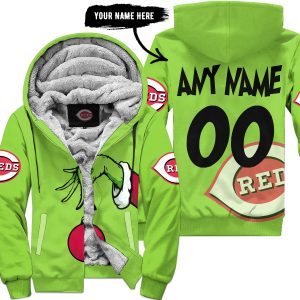 The Grinch – Cincinnati Reds - Fleece Zip Hoodie