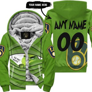 The Grinch – Six Feet People – Milwaukee Brewers - Fleece Zip Hoodie