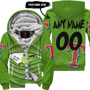 The Grinch – Six Feet People – Texas Rangers - Fleece Zip Hoodie