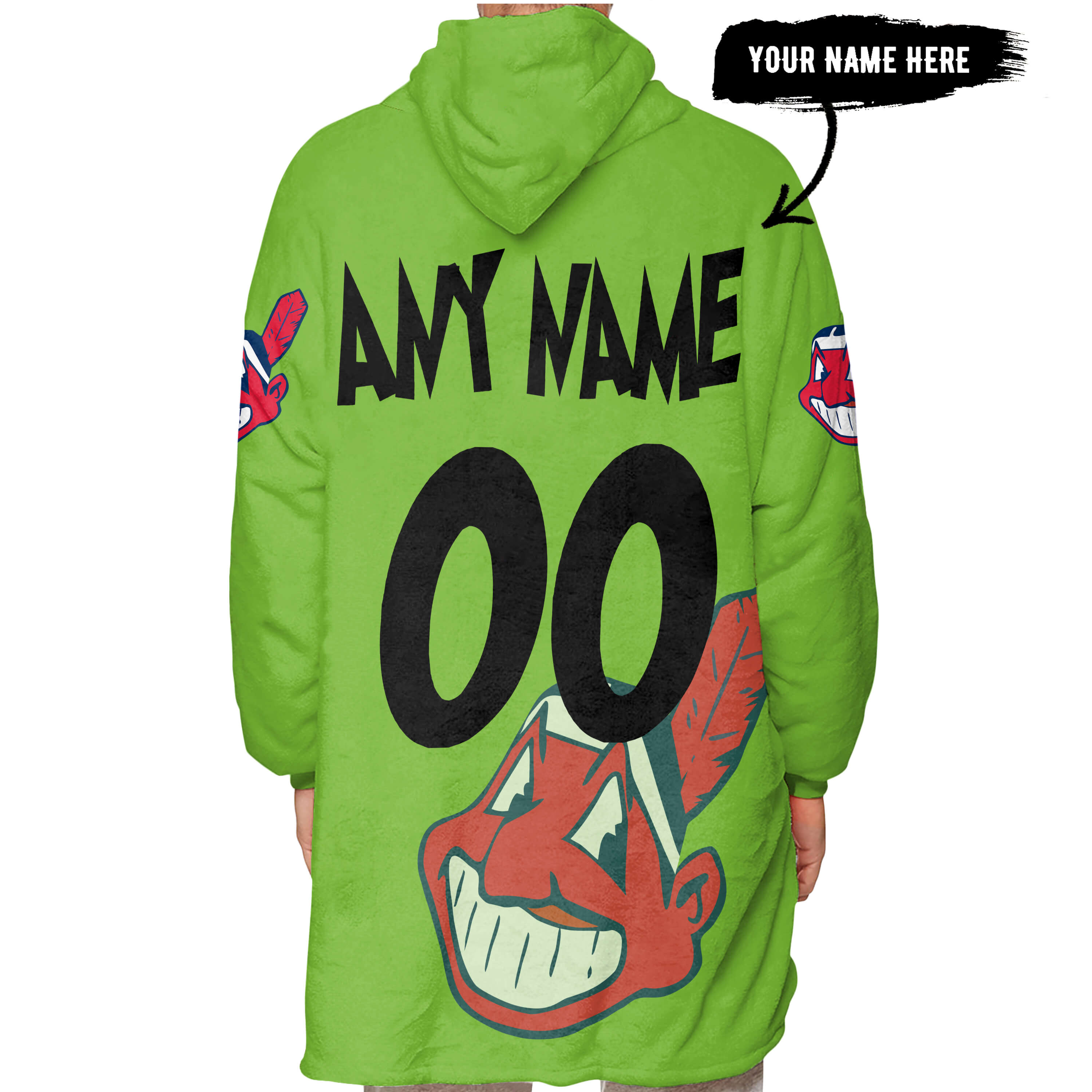 The Grinch – The Grinch – Oh Fudge – Cleveland Indians - Oodie Blanket - Image 5