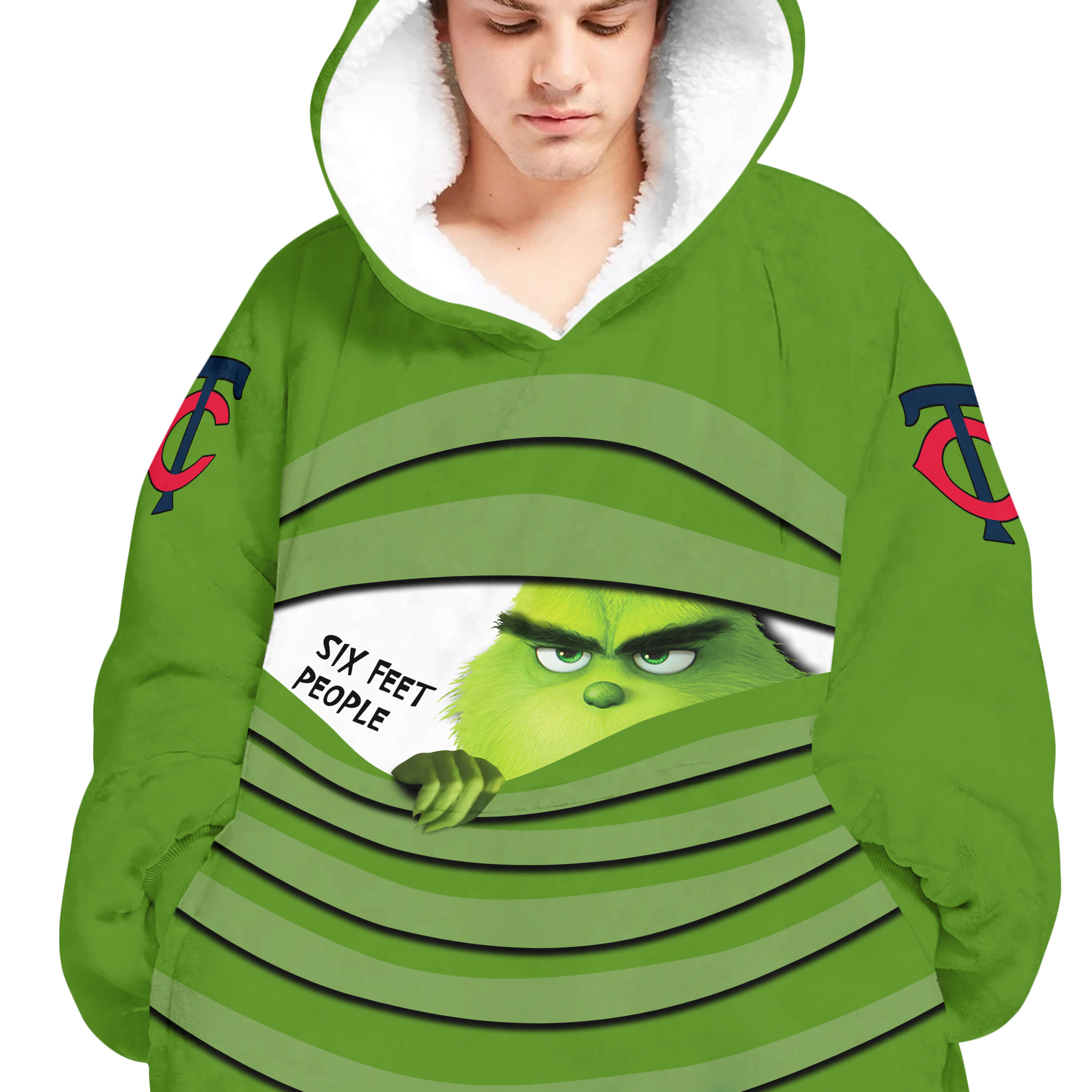 The Grinch – Six Feet People – Minnesota Twins - Oodie Blanket - Image 4