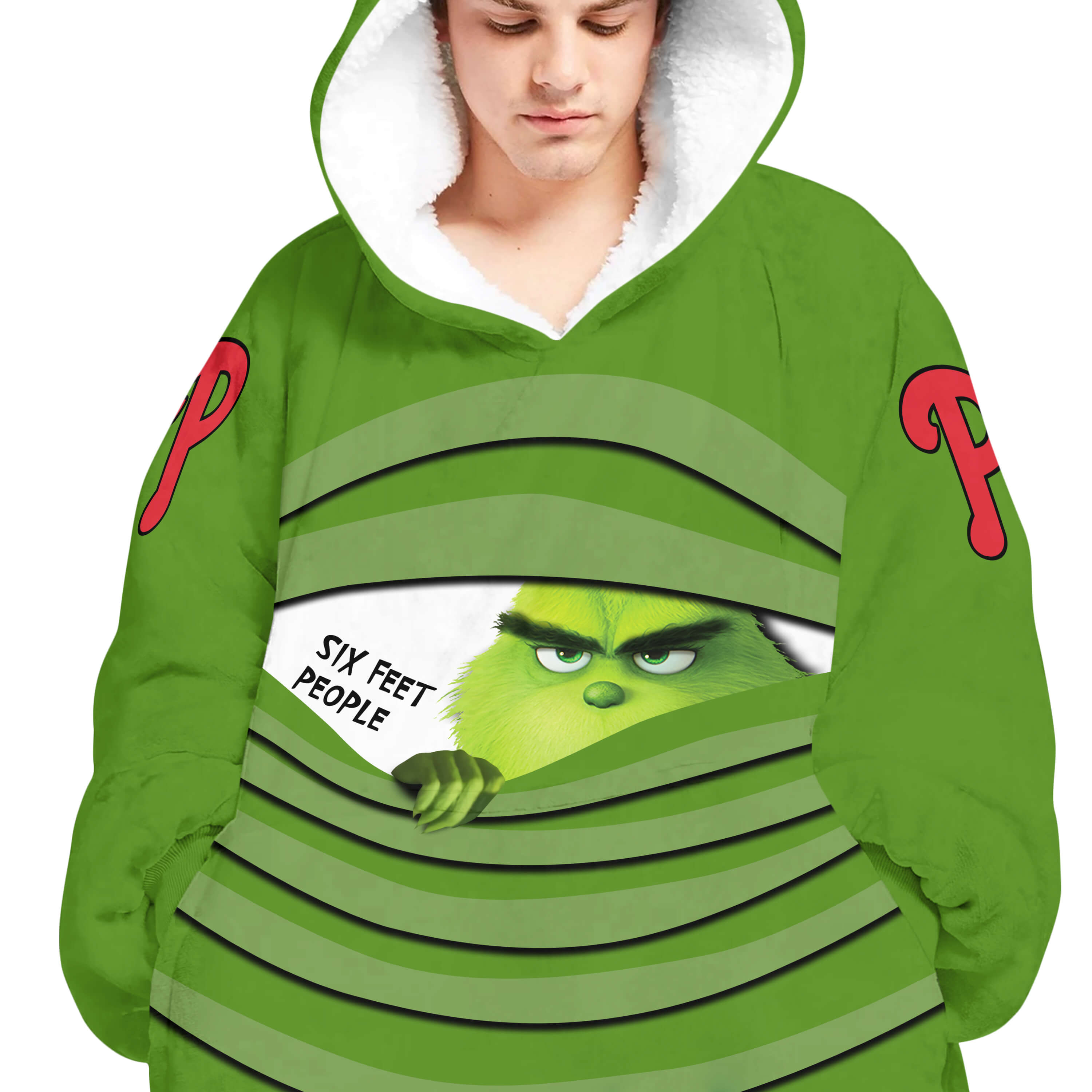 The Grinch – Six Feet People – Philadelphia Phillies - Oodie Blanket - Image 4