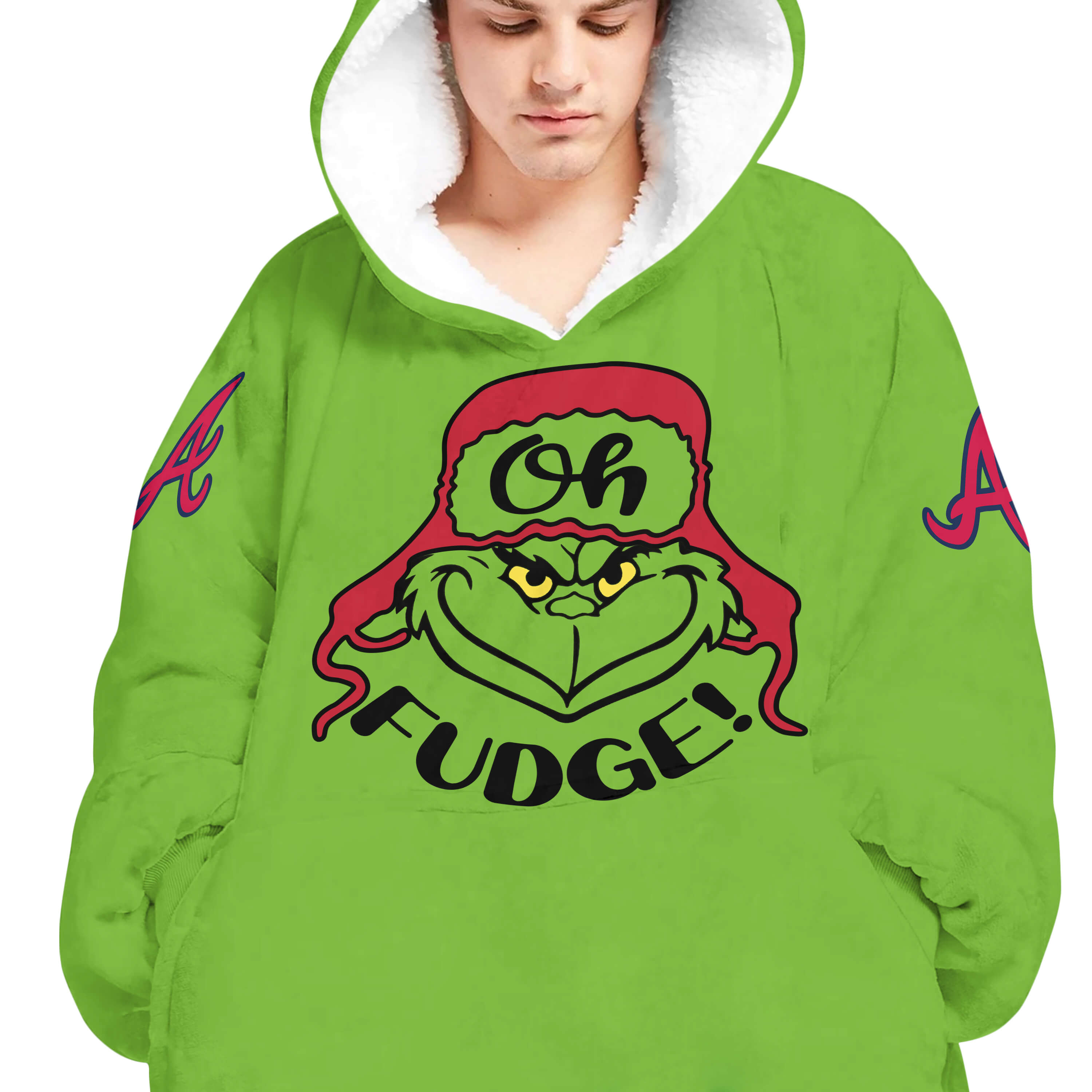 The Grinch – The Grinch – Oh Fudge – Atlanta Braves - Oodie Blanket - Image 4