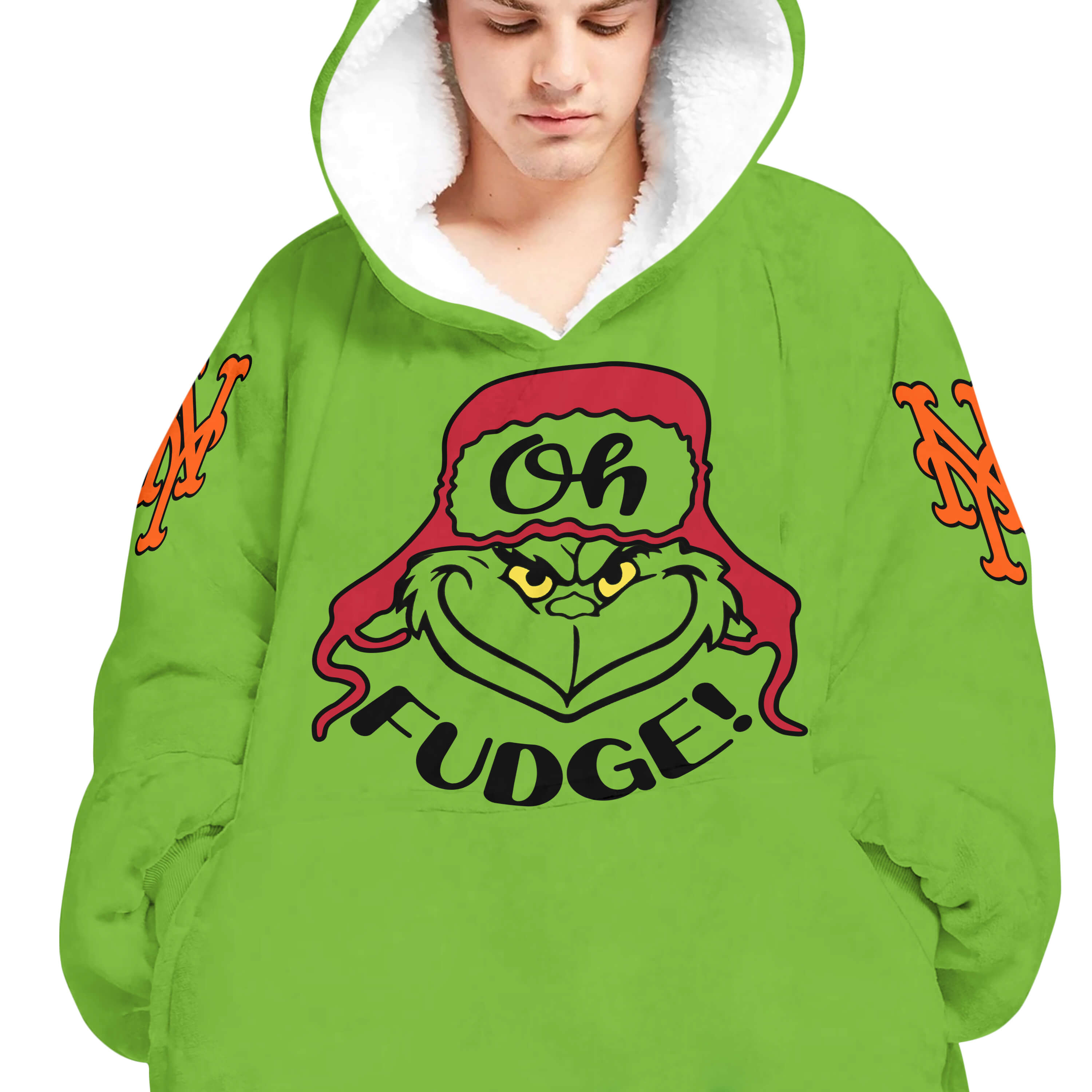 The Grinch – The Grinch – Oh Fudge – New York Mets - Oodie Blanket - Image 4